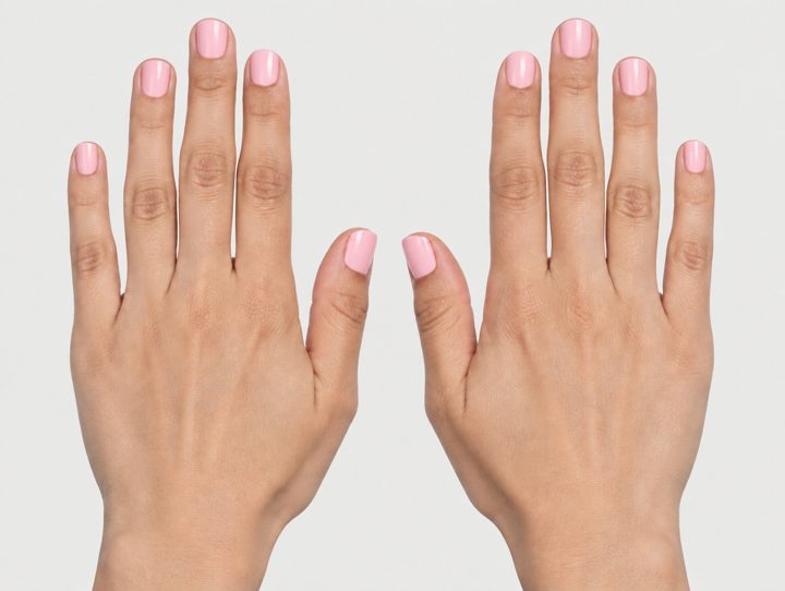 Sofia's nails in ballet pink